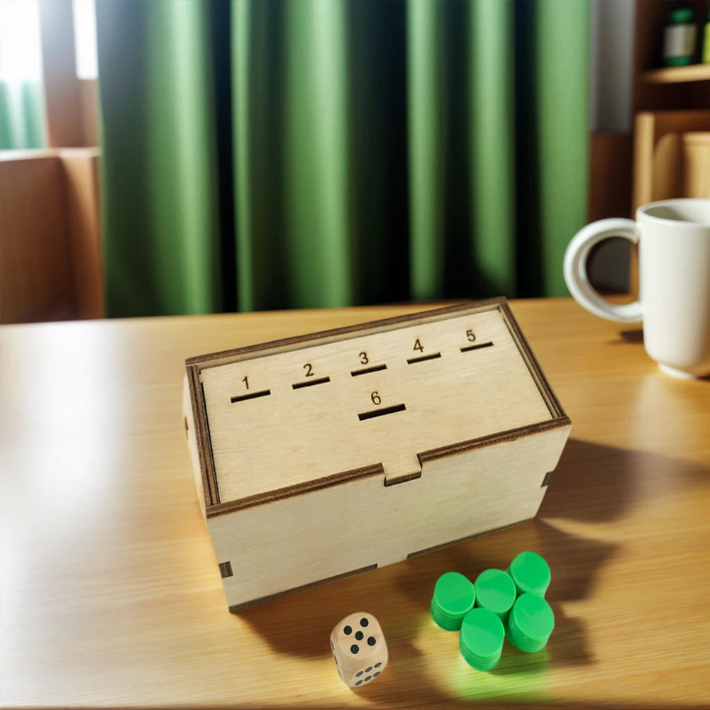 Wooden dice drop game for family fun entertainment
