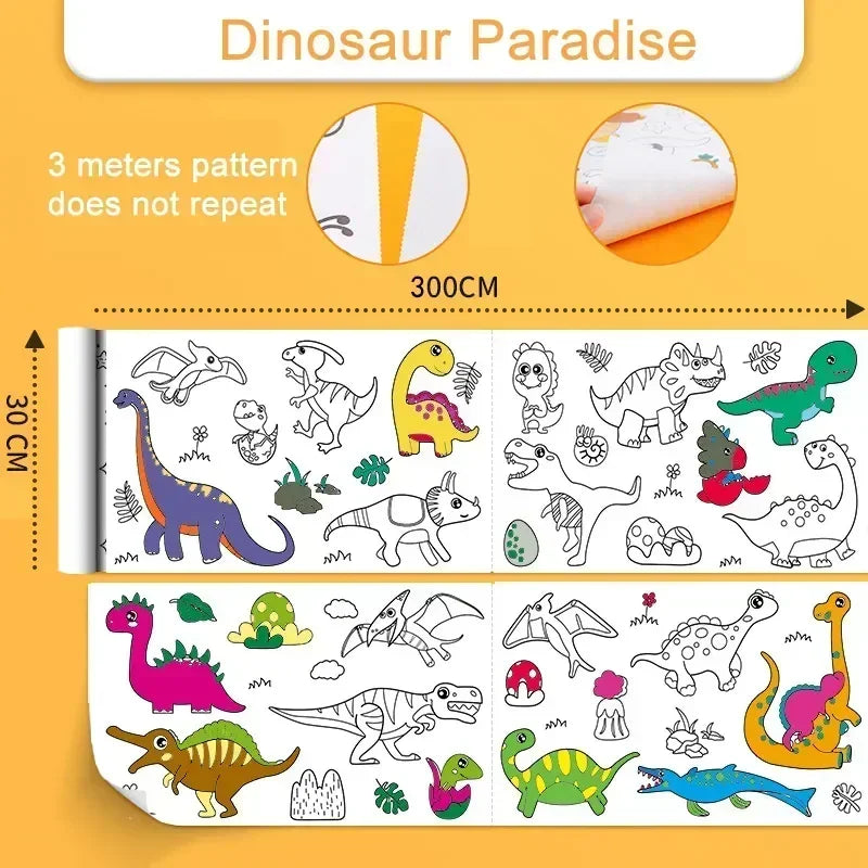 Children's Drawing Roll | Sticky Color Filling Paper for DIY Painting
