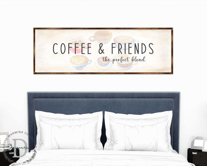 Coffee & Friends the Perfect Blend - Wooden Coffee shop decor - Farmhouse decor - Wooden Wall art - Kitchen decor - Farmhouse kitchen - Coffee nook - 310314