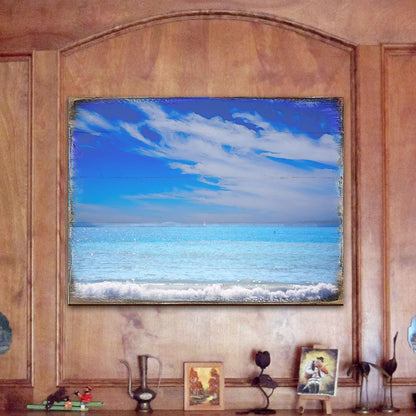 The Beach Wood Wooden Coastal Wall Art by Nature Wonders - Coastal Sea-Life Decor - 95226-3B