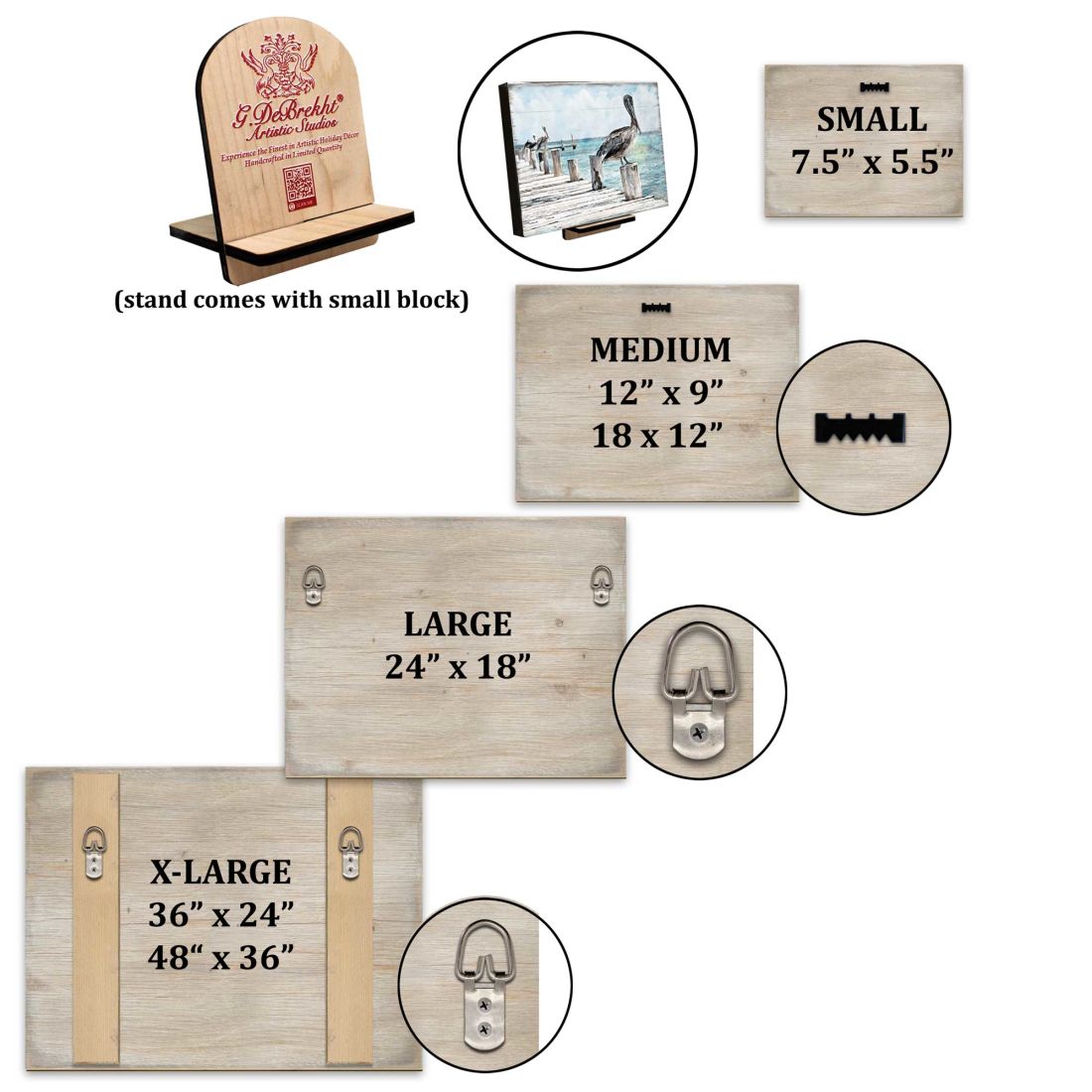 The Beach Wood Wooden Coastal Wall Art by Nature Wonders - Coastal Sea-Life Decor - 95226-3B