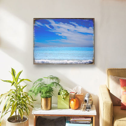 The Beach Wood Wooden Coastal Wall Art by Nature Wonders - Coastal Sea-Life Decor - 95226-3B