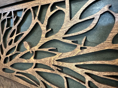 Large Birds in a Tree Gun Concealment Furniture, Concealed Shelf, Hidden Storage for Rifles, Shotguns, & Handguns