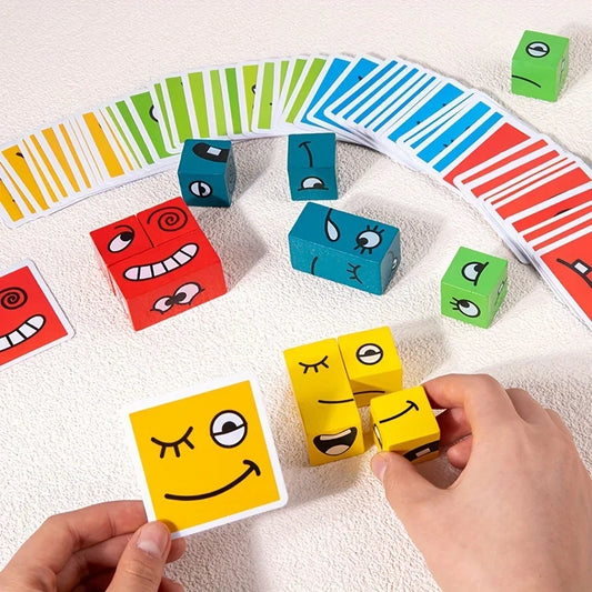 4-player face-changing cube puzzle for family learning fun