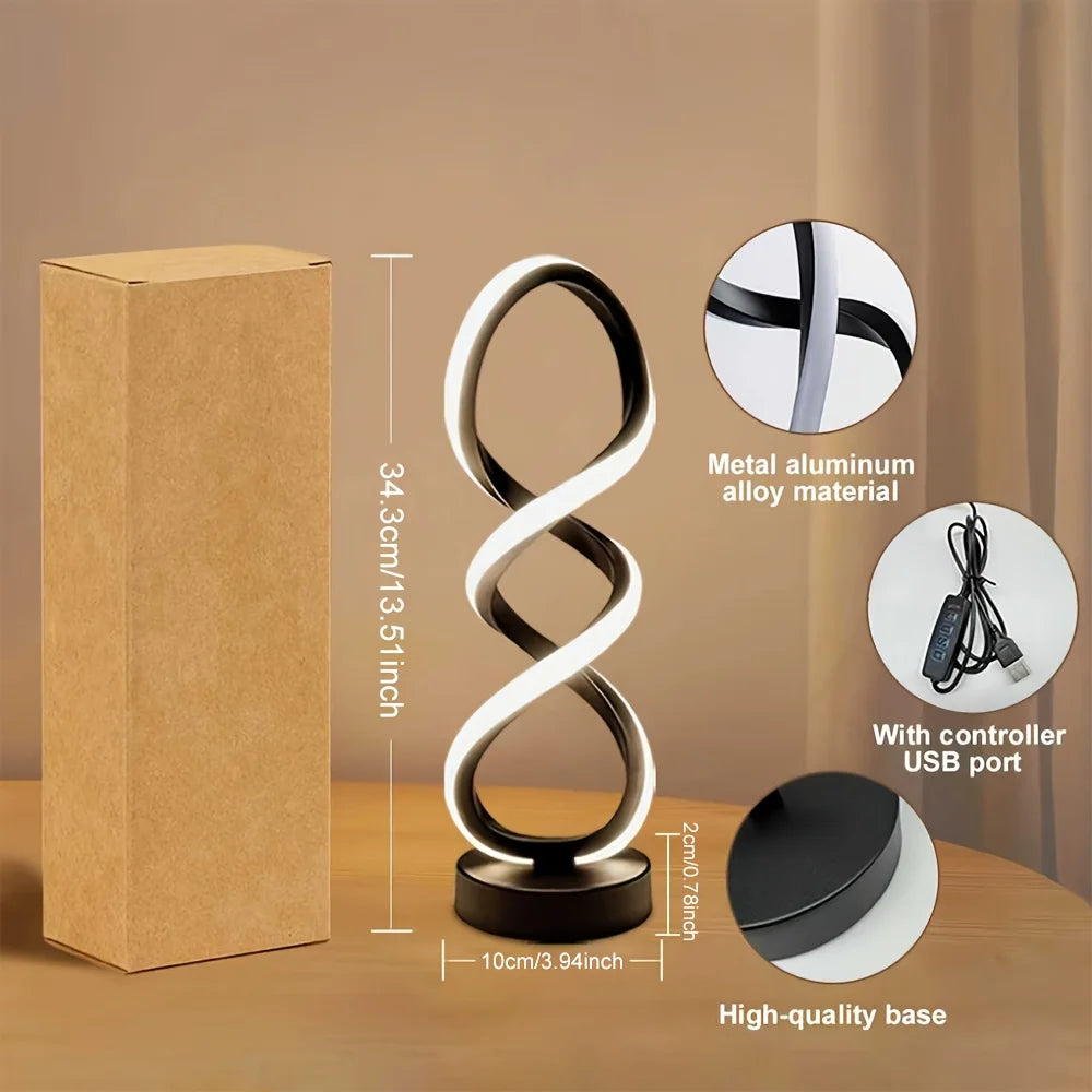Set of two dimmable modern spiral lamps