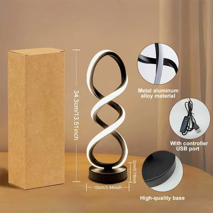 Set of two dimmable modern spiral lamps