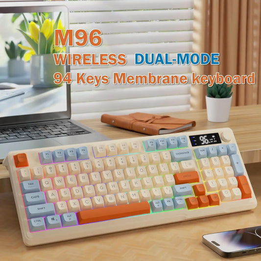 Wireless Gaming Keyboard with Display Screen & Knob