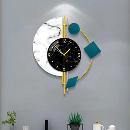 Creative Semicircle Marble Quartz Wall Clock