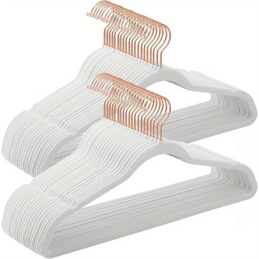 50pcs Rotating Rose Gold Velvet Hangers