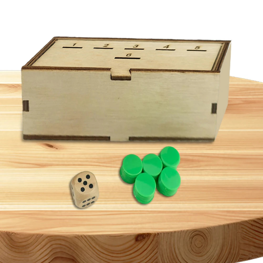 Wooden dice drop game for family fun entertainment