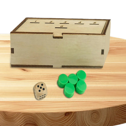 Wooden dice drop game for family fun entertainment
