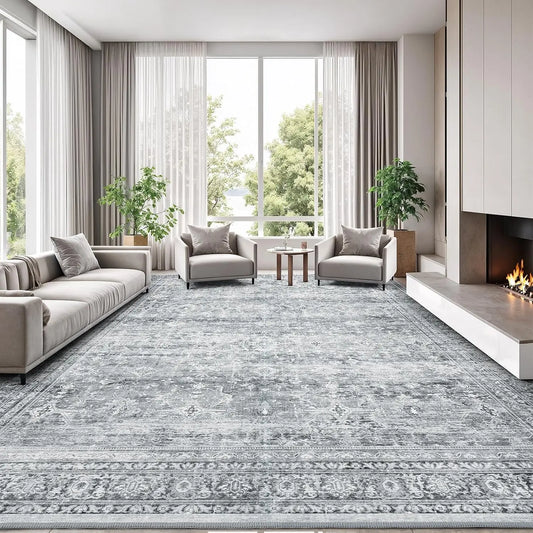 8x10 Washable Area Rug with Non-Slip Backing