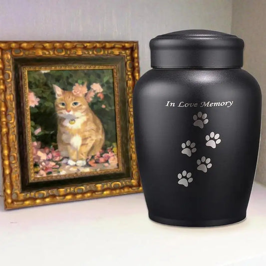 Stainless steel pet urn for dog and cat ashes memorial