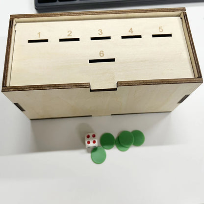 Wooden dice drop game for family fun entertainment