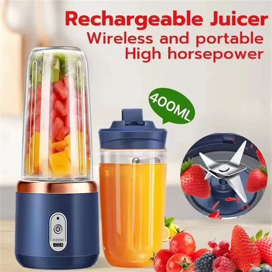 Portable electric blender bottle with six blades