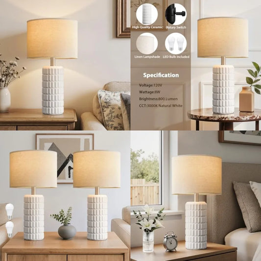 23" Modern Ceramic Table Lamps Set of 2
