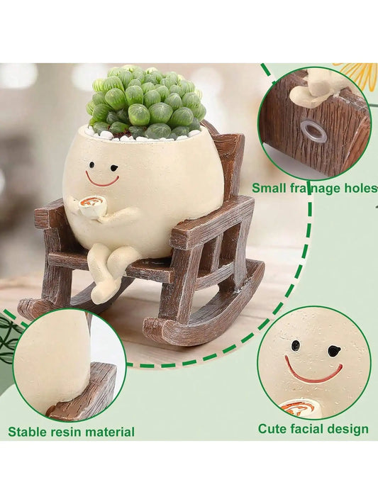 Nordic Resin Face Planters for Succulent Decor