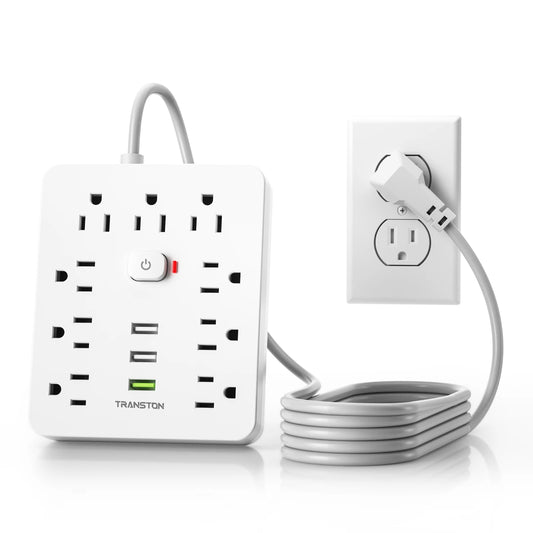 Power Outlet with Surge Protector, 9 sockets 3 USB Ports,