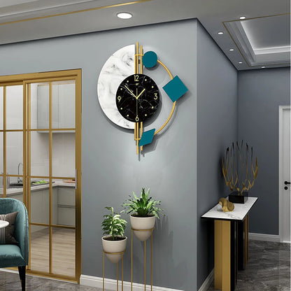 Creative Semicircle Marble Quartz Wall Clock
