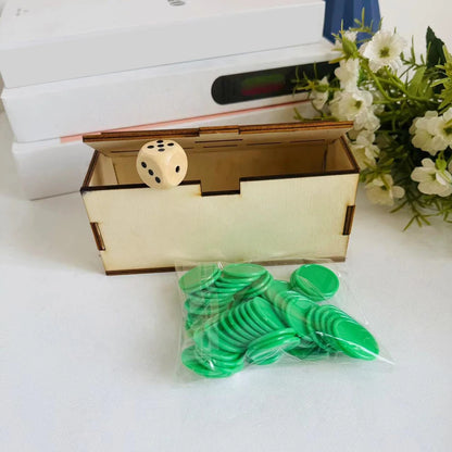 Wooden dice drop game for family fun entertainment