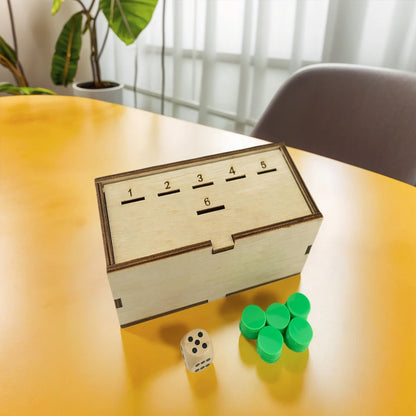 Wooden dice drop game for family fun entertainment
