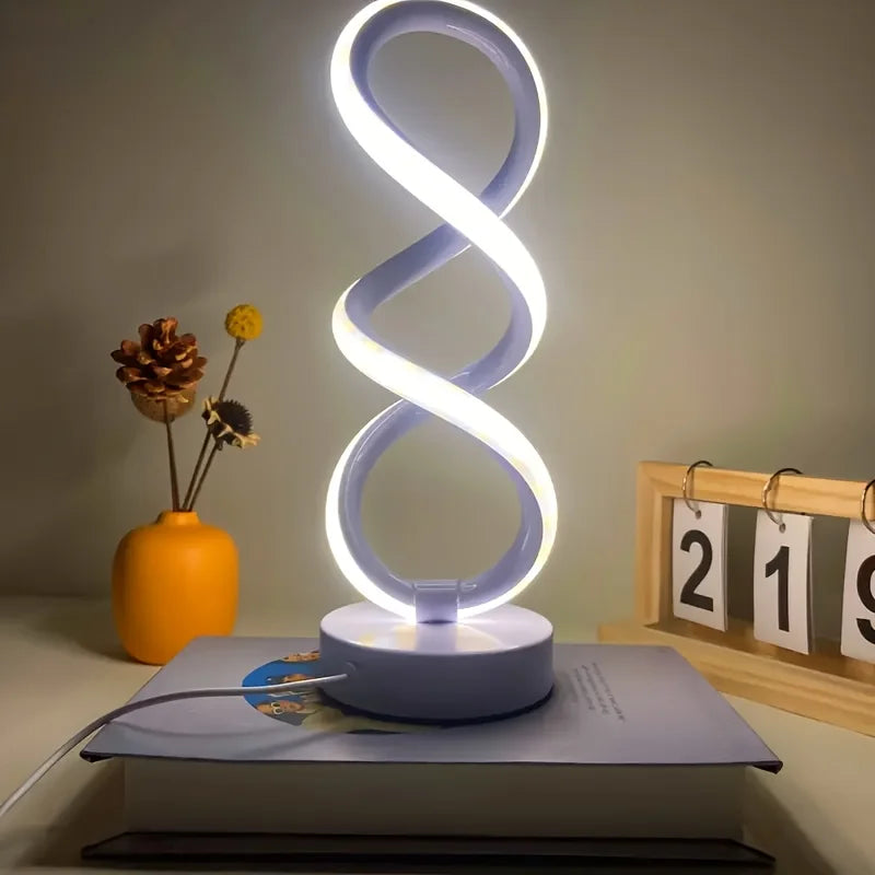 Set of two dimmable modern spiral lamps