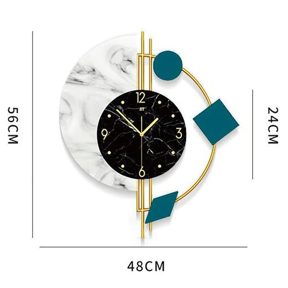 Creative Semicircle Marble Quartz Wall Clock