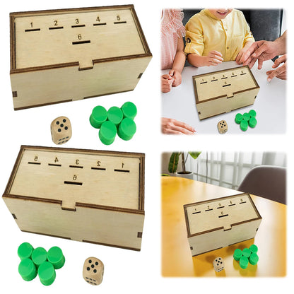 Wooden dice drop game for family fun entertainment