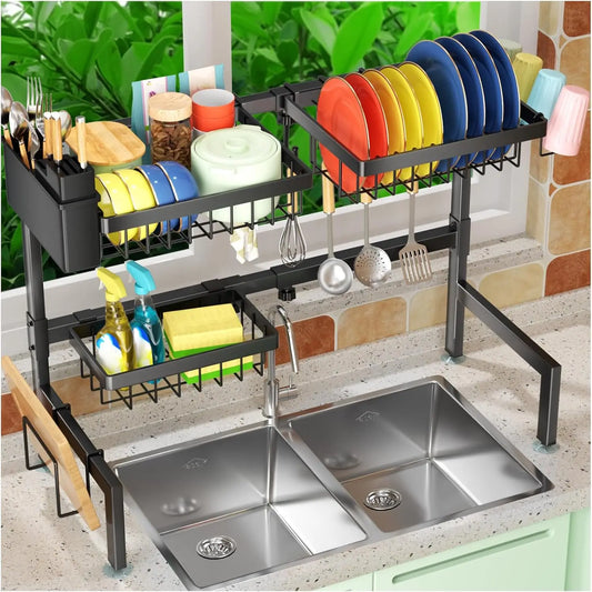 2-Tier Over The Sink Dish Drying Rack,