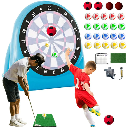 Family kick dart inflatable soccer dart board game