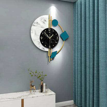 Creative Semicircle Marble Quartz Wall Clock