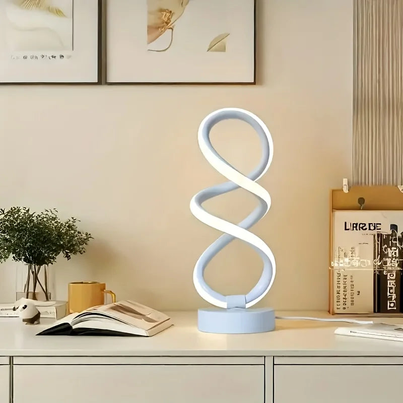 Set of two dimmable modern spiral lamps