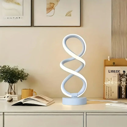 Set of two dimmable modern spiral lamps