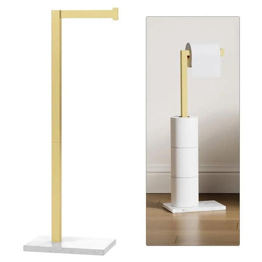 Gold Toilet Paper Holder Stand Marble Base