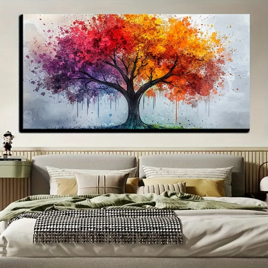 Tree of Life canvas wall art, wood frame