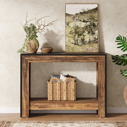 Tribesigns Rustic Wood Console Table With Storage Hallway Easy Assembly