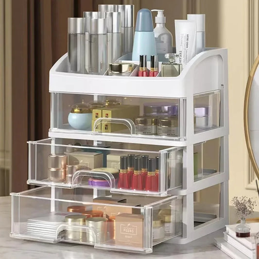 Multi-Layer Desktop Storage Box Drawer Organizer Cabinet for Cosmetics Jewelry Hair Accessories Stationery Home Office