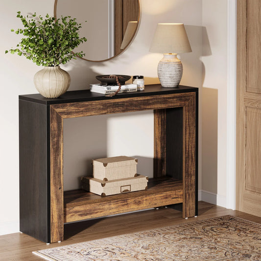 Tribesigns Rustic Wood Console Table With Storage Hallway Easy Assembly