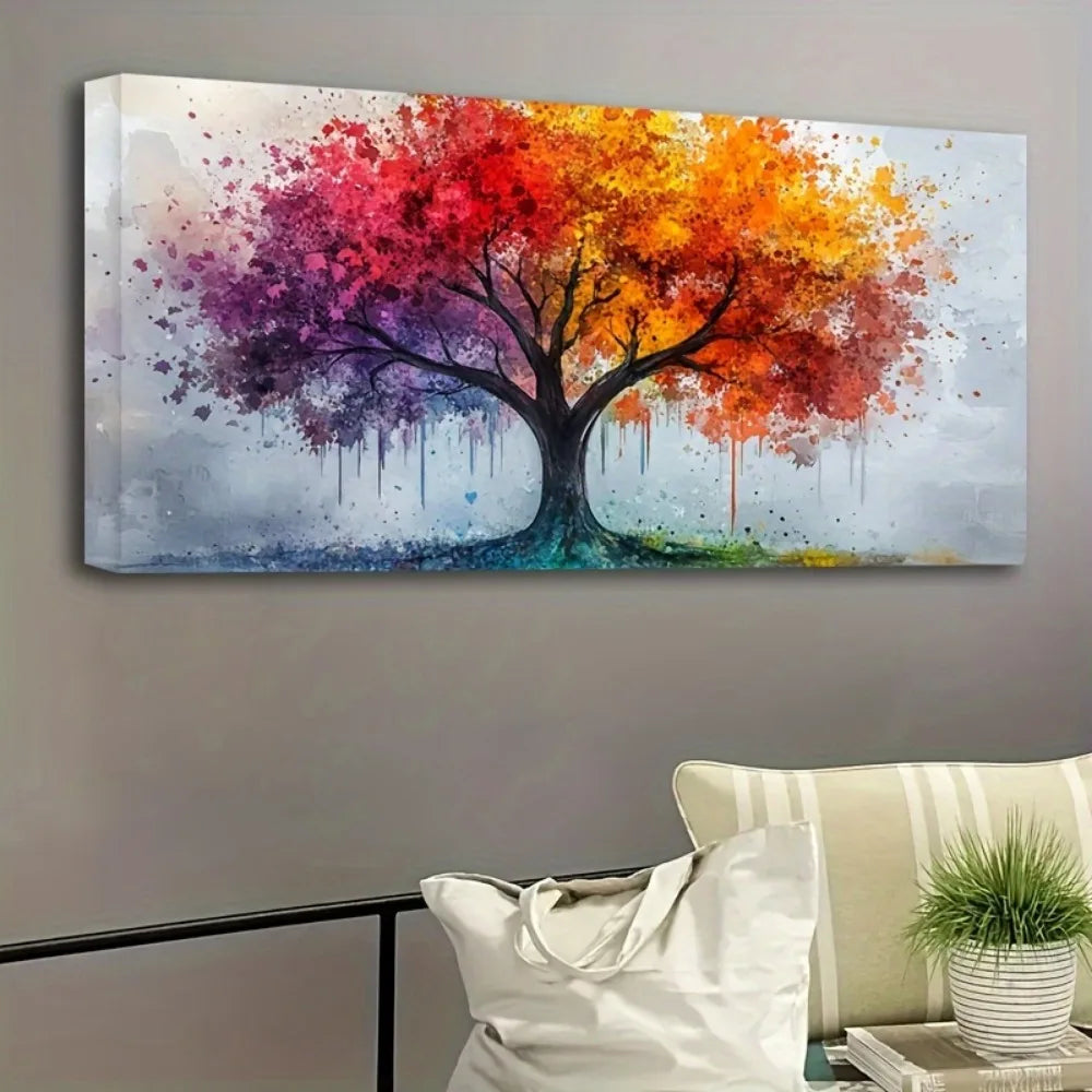 Tree of Life canvas wall art, wood frame