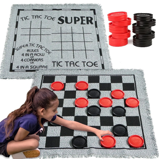 Giant Checkers Tic Tac Toe Game for Family Fun