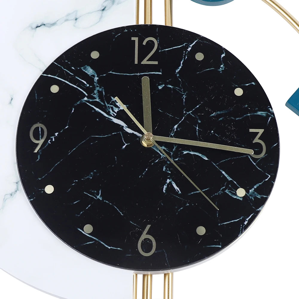 Creative Semicircle Marble Quartz Wall Clock