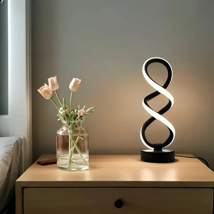 Set of two dimmable modern spiral lamps