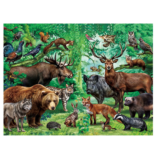 Double Sided 100 Piece Puzzles, Wild Animals