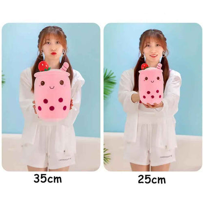 Kawaii Bubble Tea Plushie Strawberry Matcha Boba Toy Gift